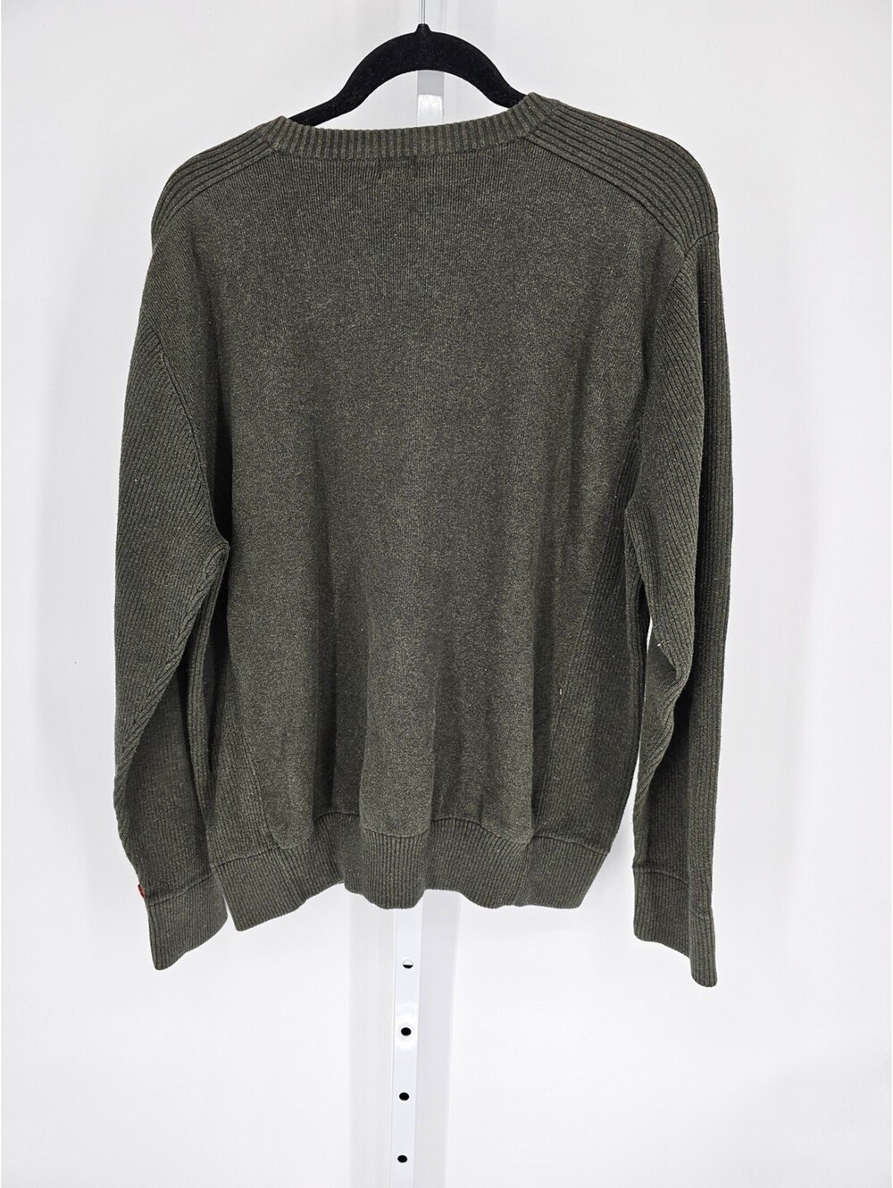 Levi's Men's Gray Crew Neck Long Sleeve Ribbed Cotton Sweater Size XL/XG